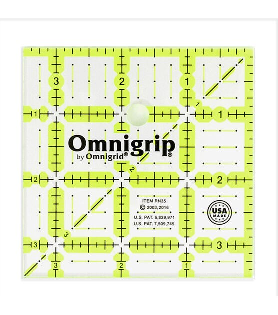 Omnigrid Omnigrip Neon Ruler 3-1/2in x 3-1/2in –