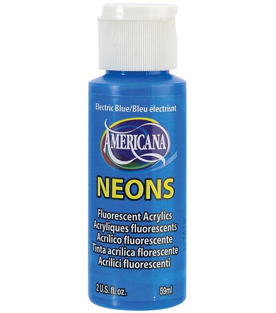 Americana Neons Fluorescent Acrylic Paint 2oz-Electric Blue