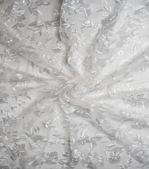 Casa Collection Mesh Fabric with Embellished Shimmer Floral