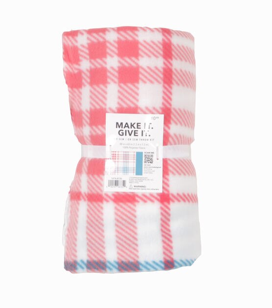 No-Sew DIY Double-Sided Tartan Fleece Blanket Kit