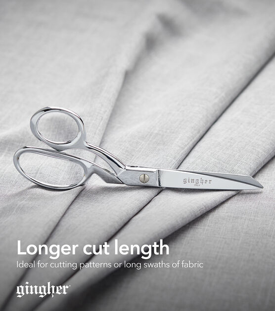 Gingher Dressmaker's Fabric Scissors with Protective Sheath - 8 Stainless  Steel Shears - Sharp Knife Edge Fabric Scissors - Silver