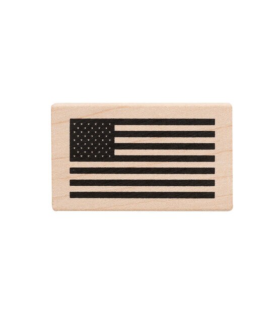 American Crafts Wooden Stamp Flag