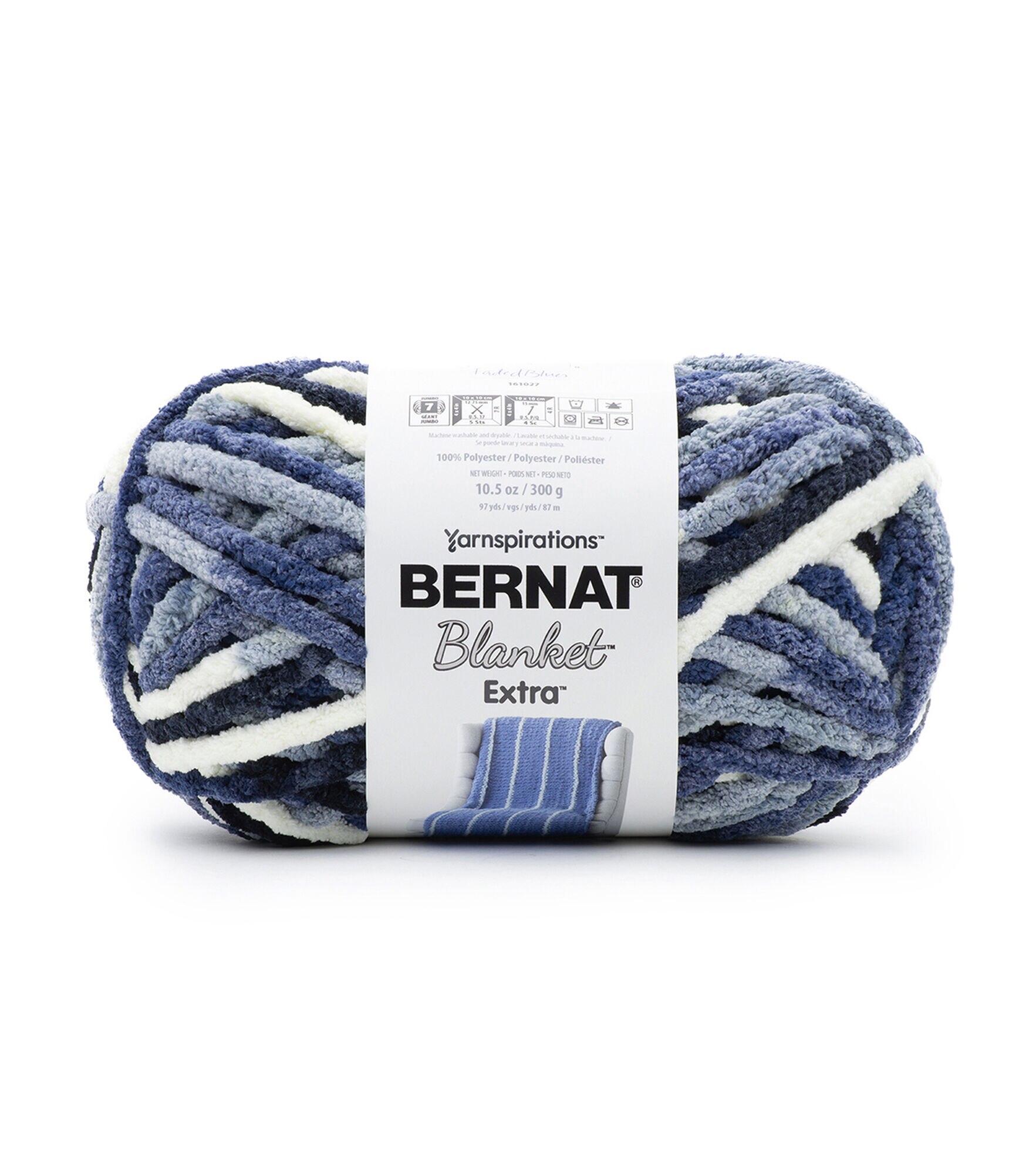 Bernat Blanket Extra 97yds Jumbo Polyester Yarn, Faded Blues, hi-res