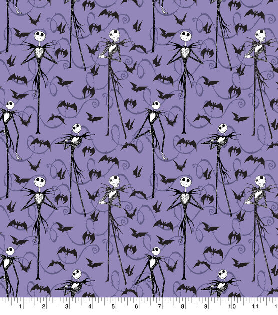 Nightmare Before Christmas Jack with Bats Cotton Fabric 1 Yard