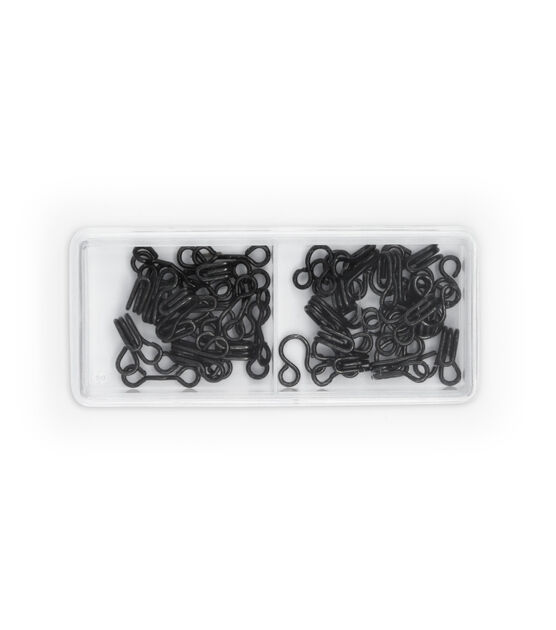 Hooks & Eyes Black - size 1 - 14 sets