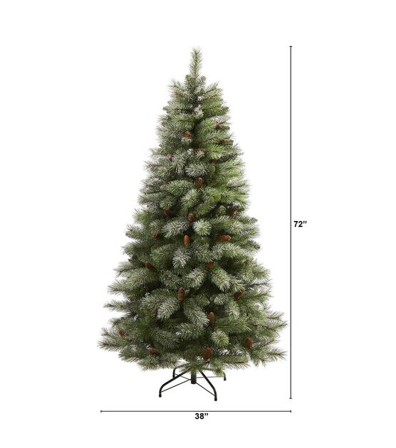 Nearly Natural 6ft. Slim West Virginia Mountain Pine Artificial Christmas Tree with 629 Bendable Branches