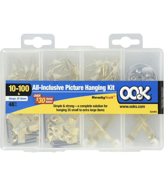 Ook 48pc ReadyNail Medium Picturing Hanging Kit in Plastic Case