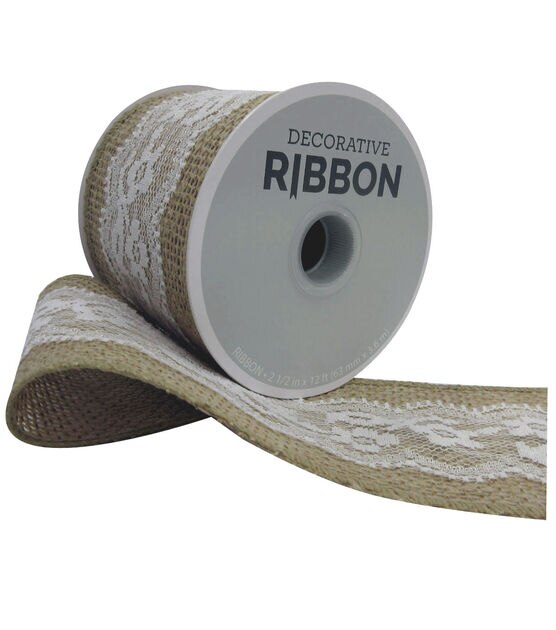 1/2 x 10 Yd White Lace Ribbon [LS153-81] - $5.99 : BurlapFabric