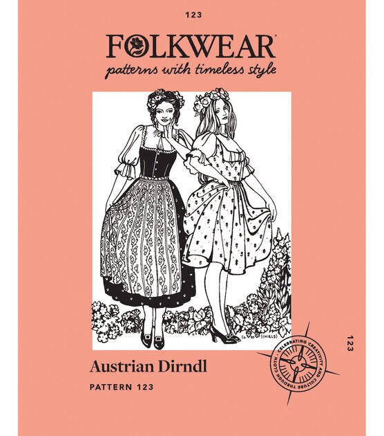 Folkwear 201 Size XS to 3XL Misses Prairie Dress Sewing Pattern