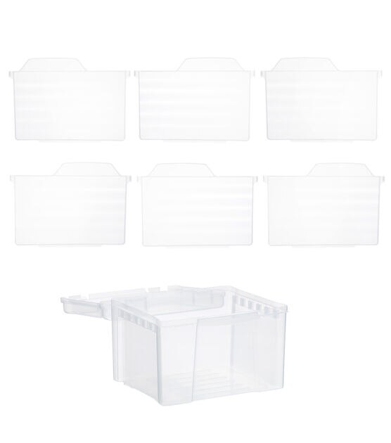 1 Set Transparent Plastic Photo Storage Box Embellishment Craft Keeper with  Handle Cards Containers Box for