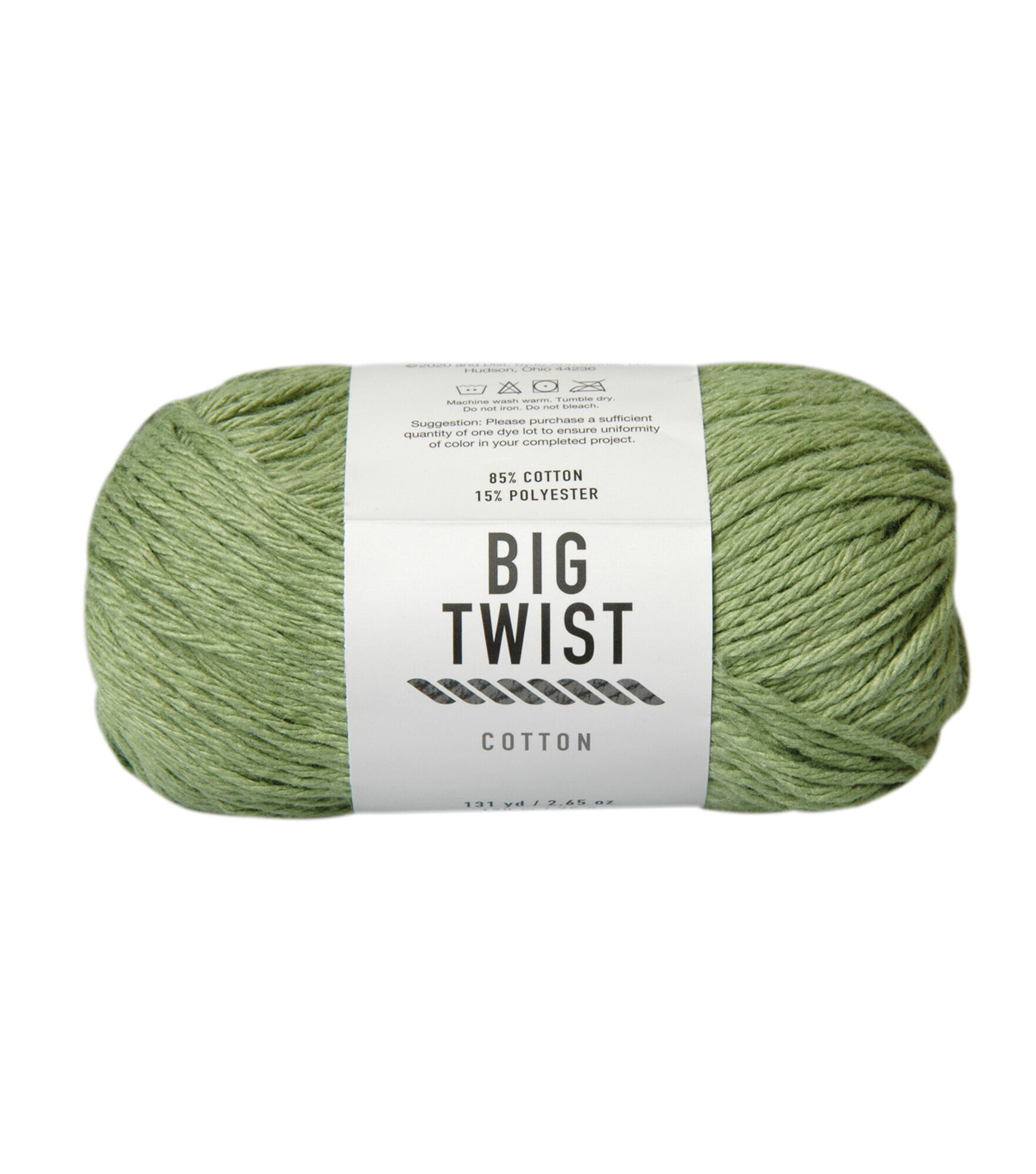 Worsted Cotton Blend 96-131yds Yarn by Big Twist, Green Tea, hi-res