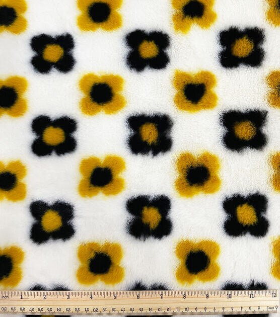 Yellow faux fur fabric by the meter imitation jaguar - 6043 Yellow 