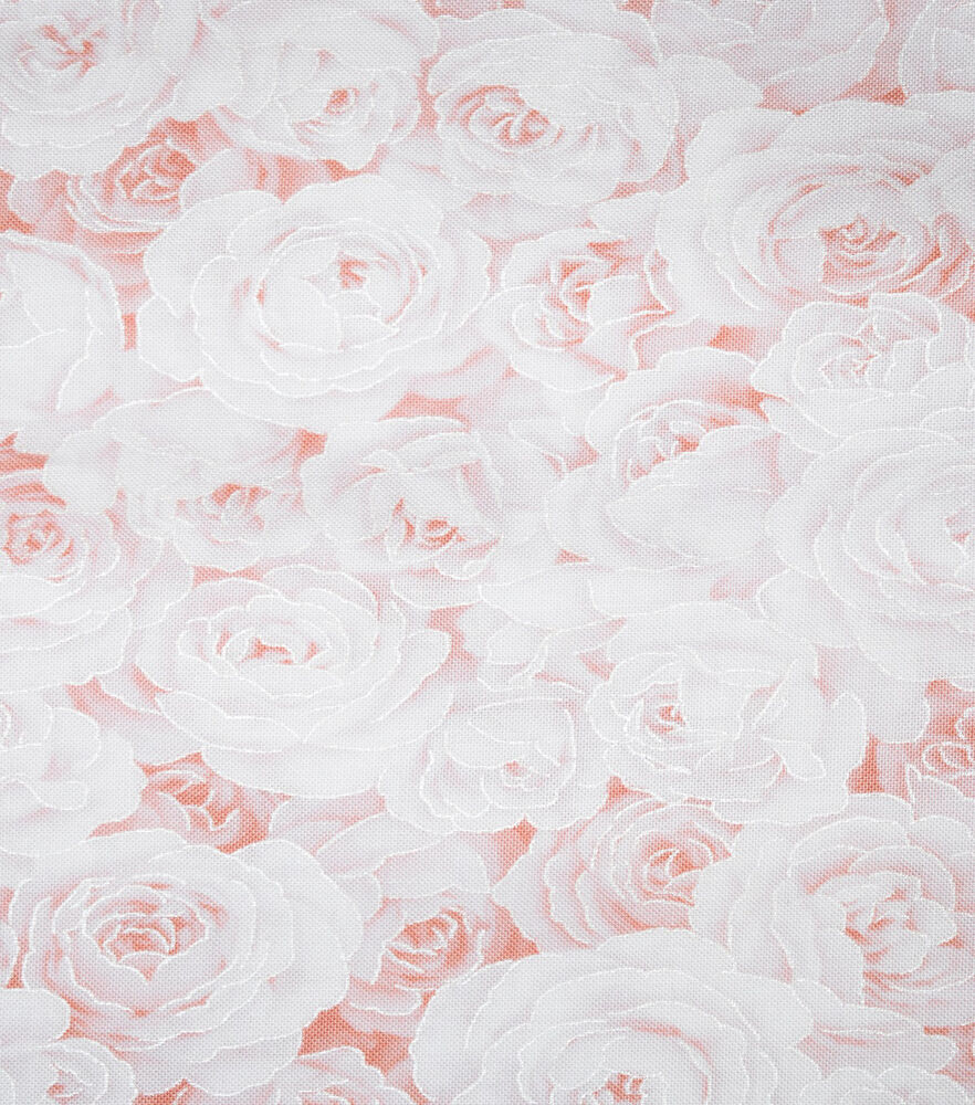Roses Quilt Metallic Cotton Fabric by Keepsake Calico