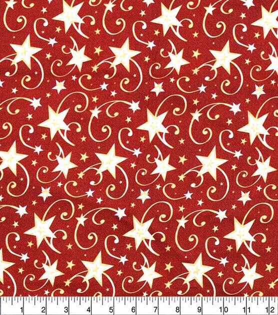 Swirls & Stars Christmas Cotton Fabric, , hi-res, image 2