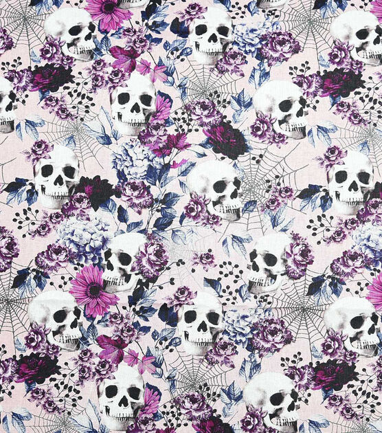 Halloween Skull Horror Printed Faux Leather Sheets Bone Synthetic