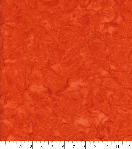 Indonesian Batik Cotton Fabric Orange Dark Tonal, , hi-res, image 2
