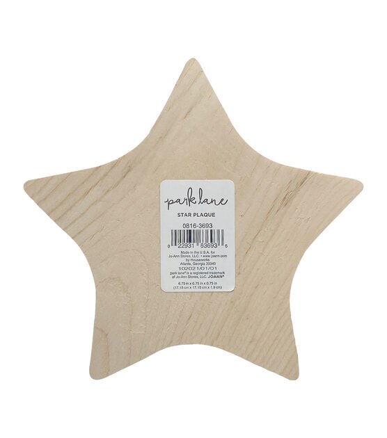 Park Lane 7in Star Wooden Plaque, , hi-res, image 3