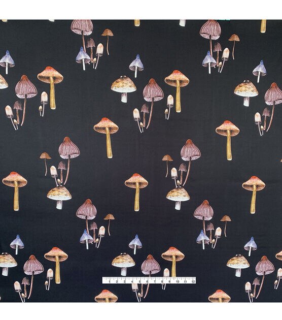 Black Mushroom Silky Fabric, , hi-res, image 5