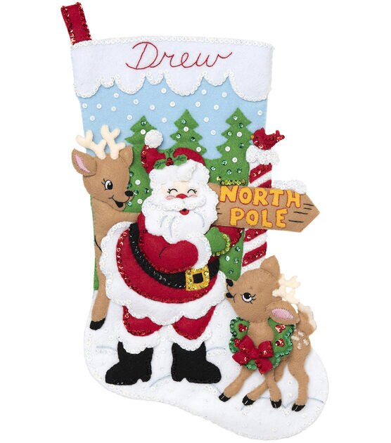 Bucilla 18" North Pole Santa Felt Stocking Kit  JOANN