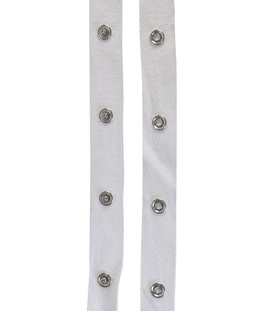 sew-ology white snap tape 27 snaps 1” apart 100% cotton