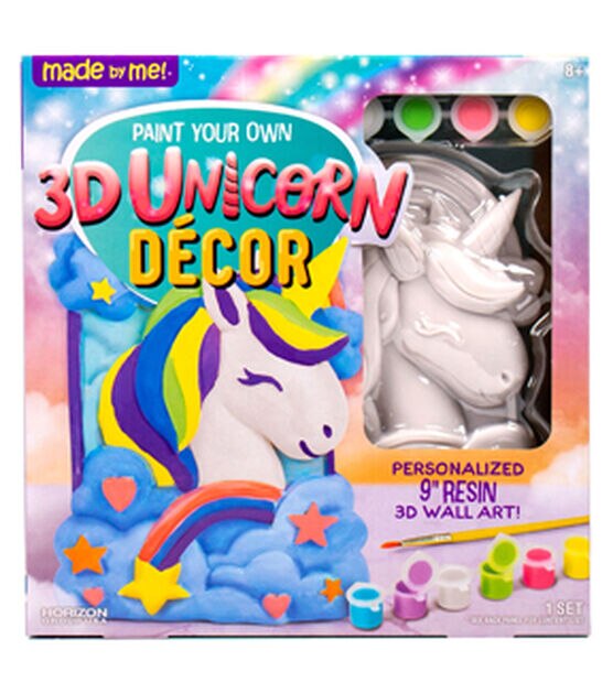 Made by Me Paint Your Own 3D Unicorn Dcor, Size: One Size