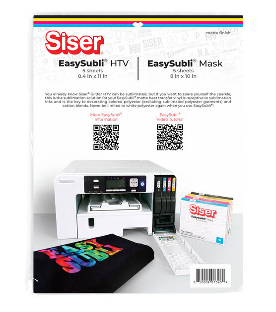 Siser EasySubli Printable HTV Sublimation Vinyl Sheets