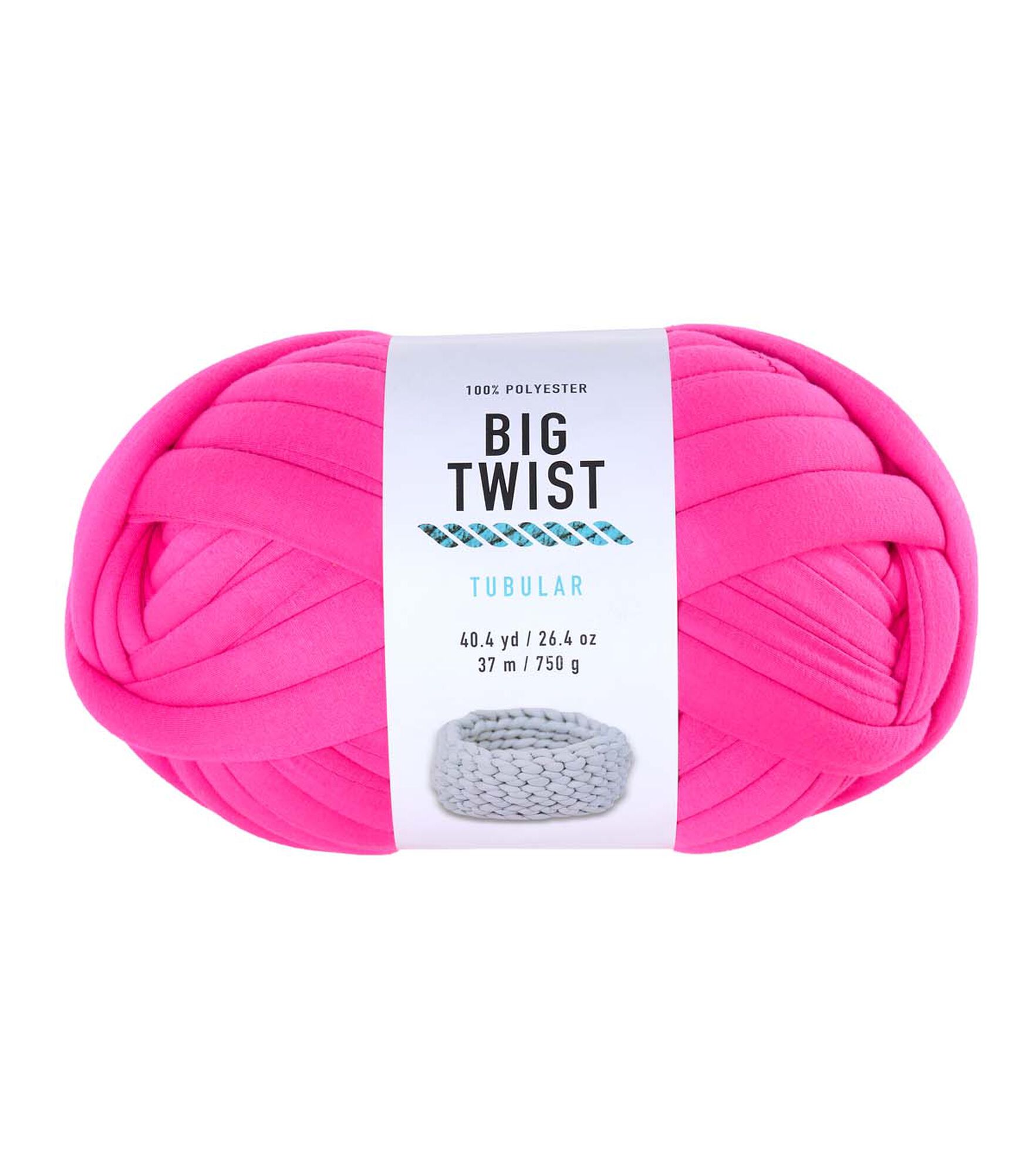 Tubular 40.5yds Jumbo Polyester Yarn by Big Twist, Hot Pink, hi-res