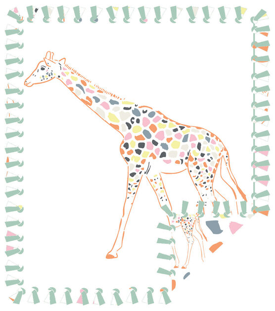 48" Wide Giraffe No Sew Fleece Blanket