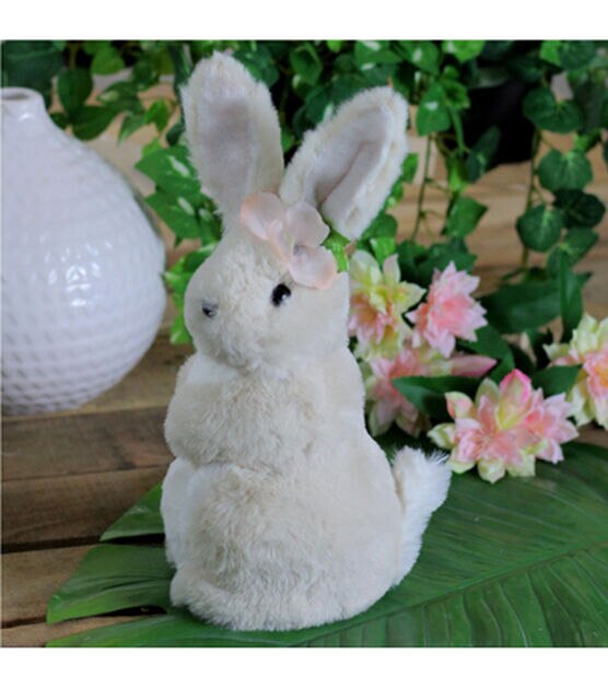 Northlight 11.5" Beige Plush Standing Easter Bunny Rabbit Girl, , hi-res, image 3