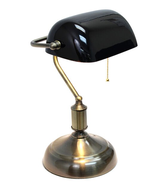 All The Rages Executive Banker's Desk Lamp with Glass Shade, , hi-res, image 9