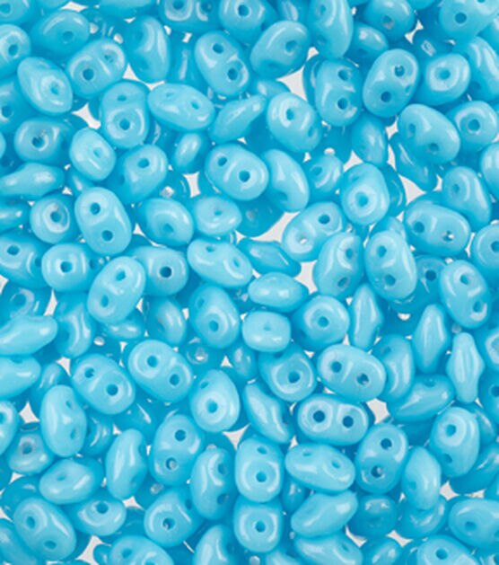 Preciosa Two Hole 8mm Candy Beads Opaque Blue Turquoise (15 beads