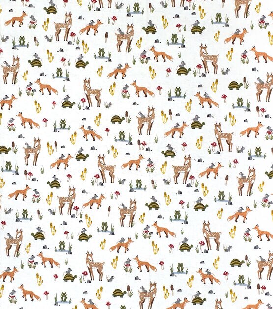 Woodland Animals & Trees Super Snuggle Flannel Fabric by Joann