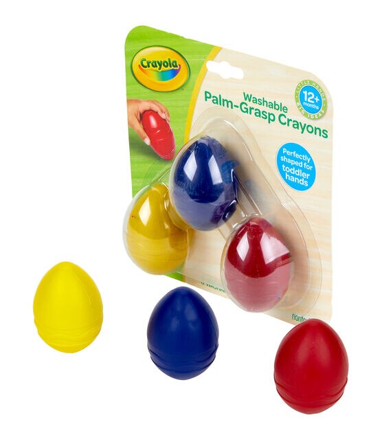 Crayola 2.5" x 1.5" Easy Grip Egg Shaped Crayons 3ct