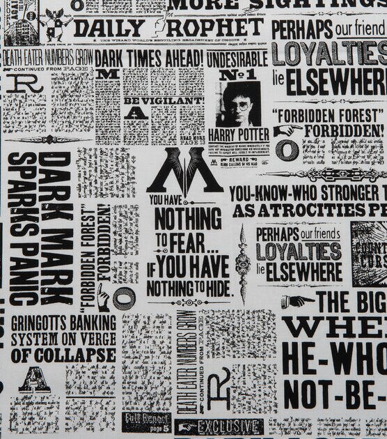 Harry Potter Cotton Fabric Newspaper