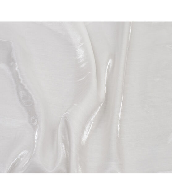 Silver White Colour Plain Shimmer Fabric