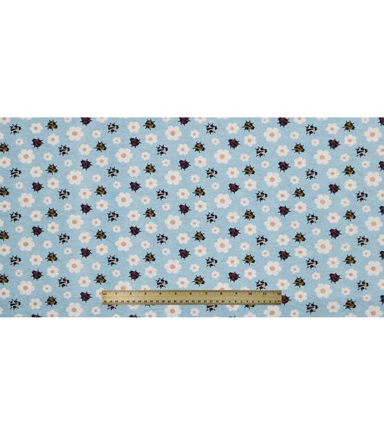 Ladybugs & Daisies on Blue Super Snuggle Flannel Fabric, , hi-res, image 4