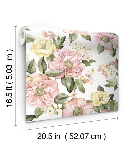 RoomMates Watercolor Floral Bouquet Peel and Stick Wallpaper