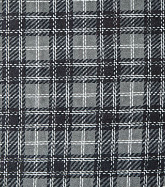 Eddie Bauer Black & Gray Plaid Flannel Prints Fabric | JOANN