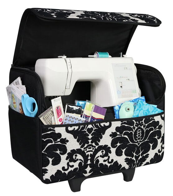 Everything Mary 18 x 16 Dome Top Rolling Sewing Machine Tote - Yahoo  Shopping