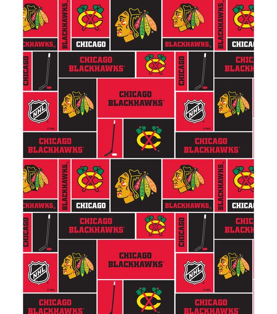 Chicago Blackhawks Cotton Fabric Block