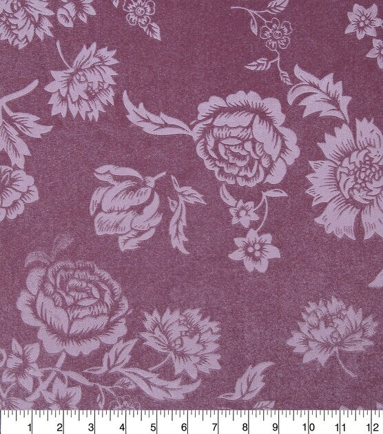 Dusty Orchid Floral Stretch Velvet Fabric | JOANN