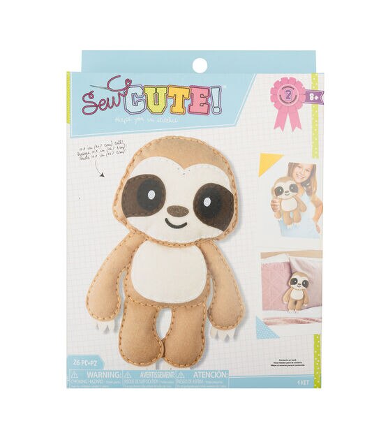 American Crafts 26pc Kids Sew Cute Sloth Softie Kit
