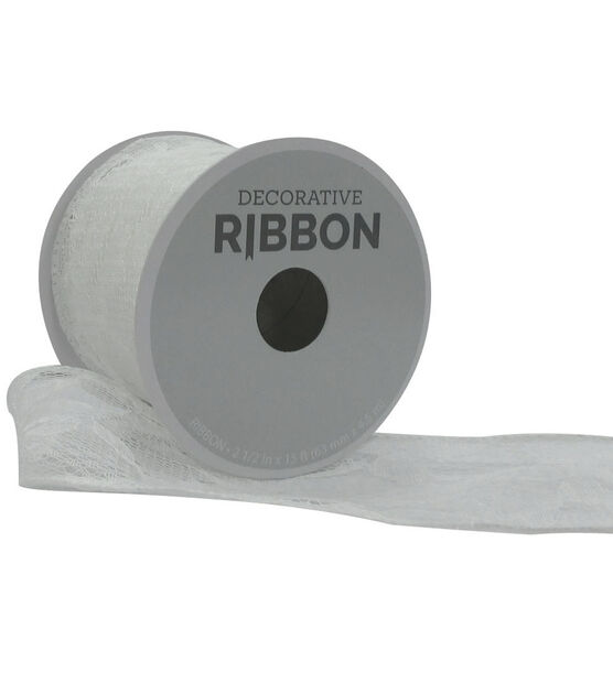 Decorative Ribbon 2.5''x15' Lace Ribbon White