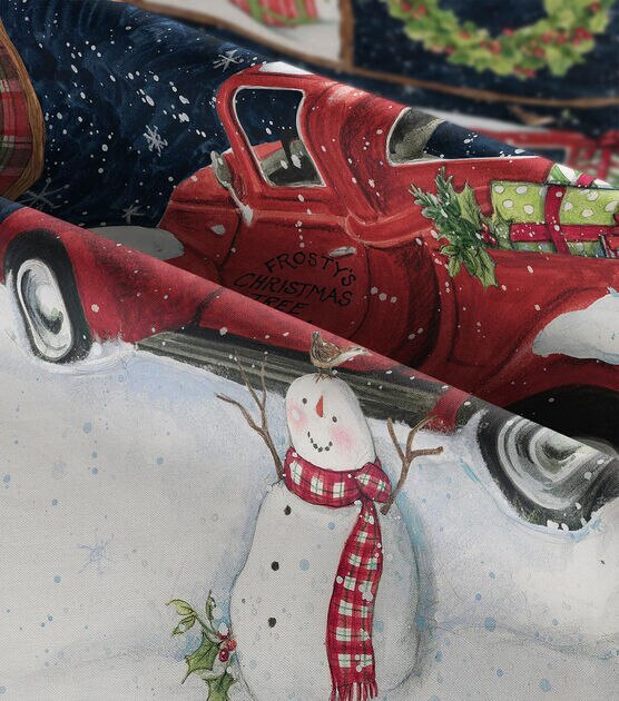 KissDate Christmas Fabric Red Truck Collage Panel, 36 x 44 Vintage Red  Truck Decor Christmas Quilt Panels Fabric Panels for Quilting, Holiday Red  Polyester Fabric Panel for Christmas Decoration (B) 