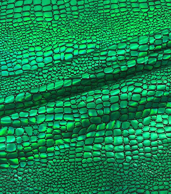 Green Ariel Sparkle Spandex, Holographic Fabric