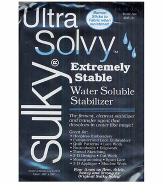 Sulky Ultra Solvy Water Soluble Stabilizer- 19.5'' x 36