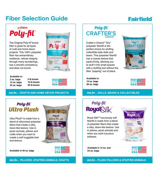 Poly-Fil Premium Polyester Fiber Fill 32oz bag, , hi-res, image 3