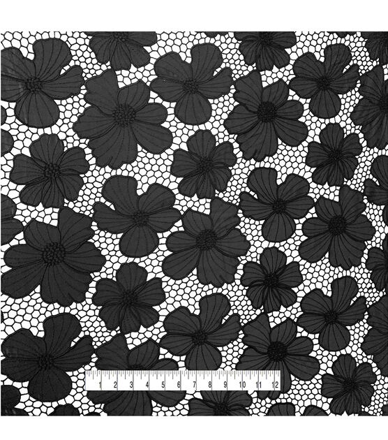 Black Floral Designer Embroidered Lace