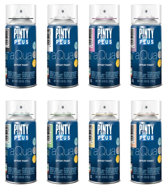  Pintyplus Aqua Spray Paint - Juego de 8 latas de