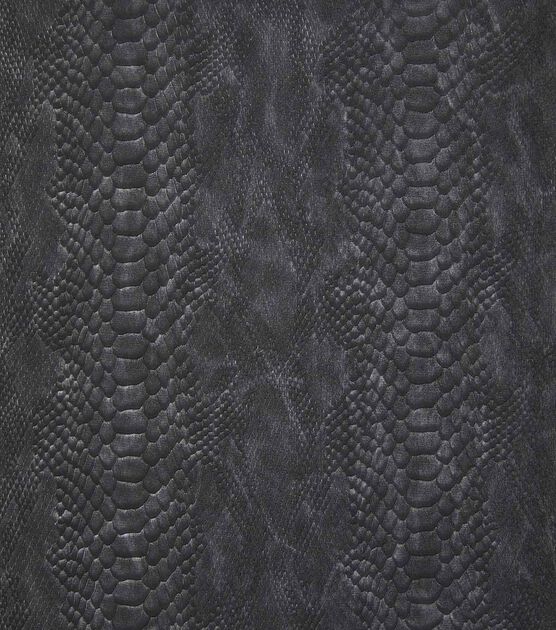 Black Faux Reptile Leather Fabric